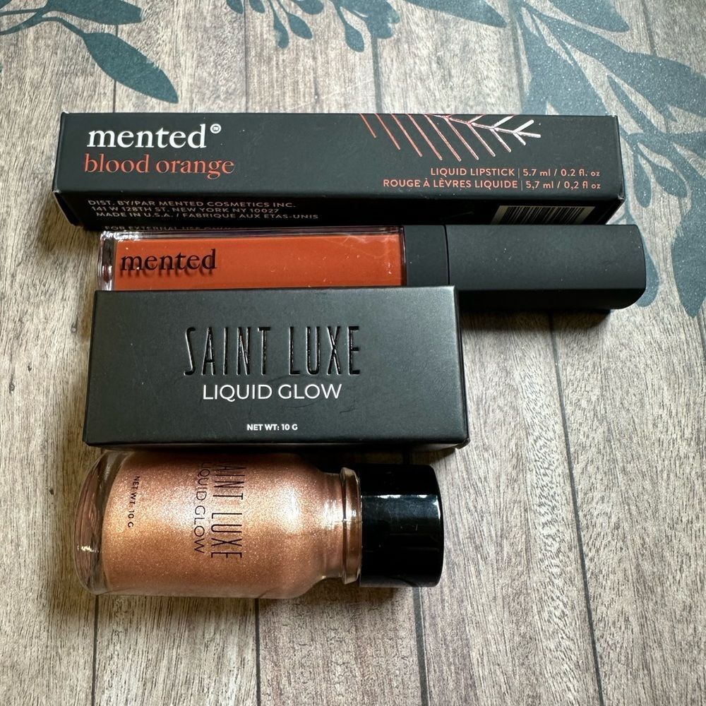 Mented Blood Orange Liquid Lipstick And St. Lux Liquid‎ Glow Rose Gold NIB